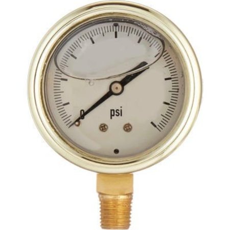 ENGINEERED SPECIALTY PRODUCTS, INC PIC Gauges 2.5" Forged Brass Pressure Gauge, 1/4" NPT, 0/5000 PSI, Glycerine Filled, LM, 601L-254R 601L-254R